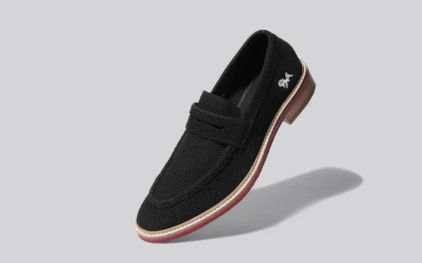 Block Heel Loafers : Black - Image 5