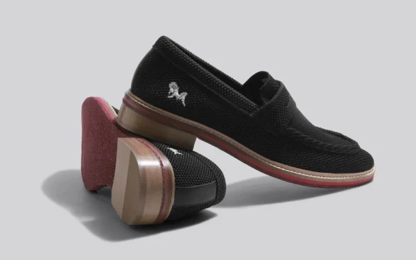 Block Heel Loafers : Black - Image 3