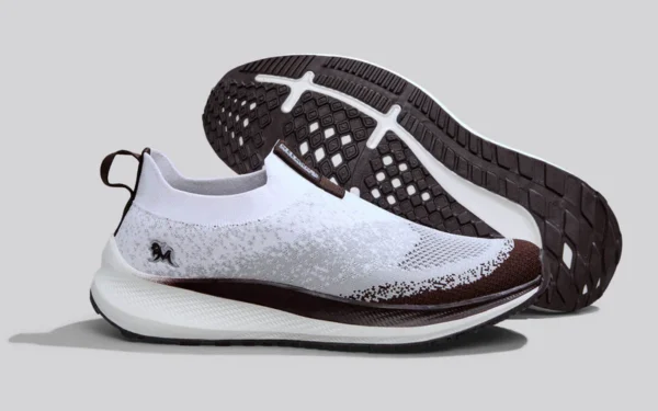Blend Knit Slip Ons : Ivory-Brown - Image 2