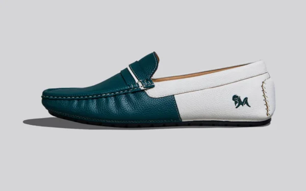 Color Block Loafers : White-Green - Image 5