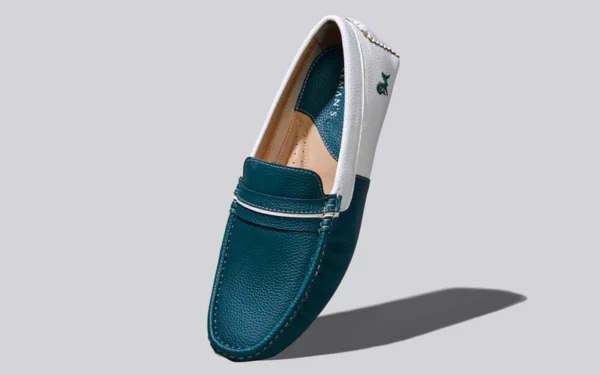 Color Block Loafers : White-Green - Image 3