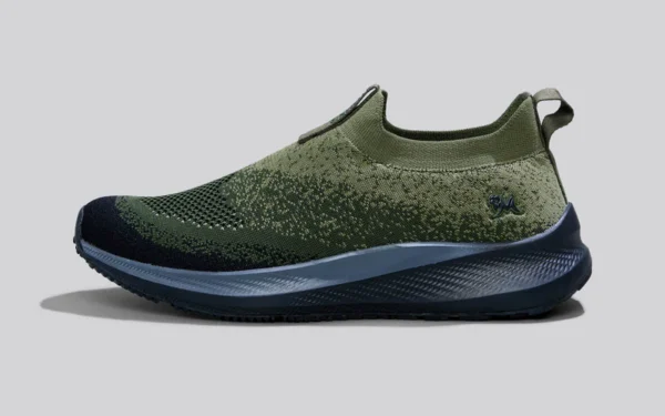 Blend Knit Slip Ons : Olive-Black - Image 3
