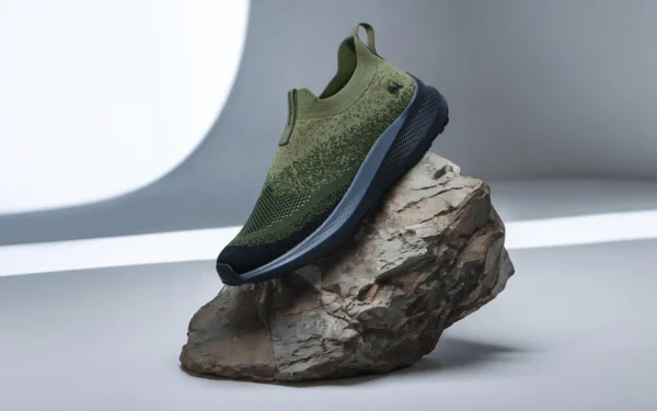 Blend Knit Slip Ons : Olive-Black - Image 2